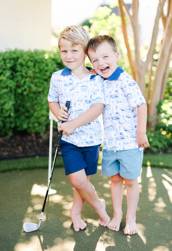 Golf Toile Collared Polo-Style Shirt